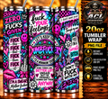 Zero Fucks Given Dumbfuckery Sarcastic Pink Blue 20oz Tumbler Wrap PNG