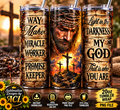 Way Maker Miracle Worker Promise Keeper Jesus crown of thorns cross 20oz tumbler mockup