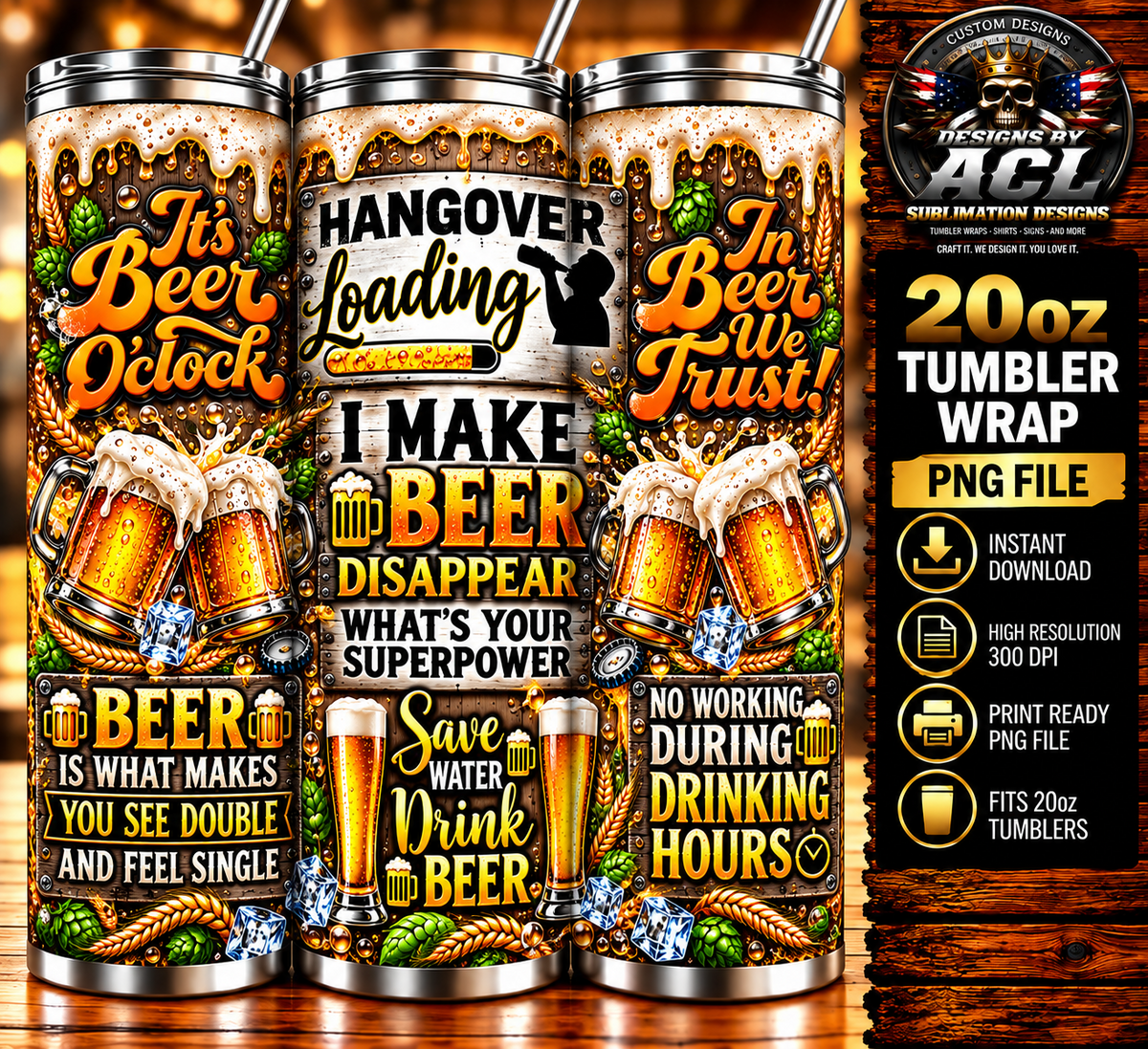 Funny beer quotes hangover loading beer o clock tumbler