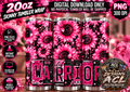 Pink sunflower and leopard print Warrior 20oz skinny tumbler wrap mockup