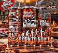 BBQ Grill Master Tumbler Wrap PNG | The Grill father | Born to Grill | BBQ Ologist | Grill Legend | 20oz Skinny Tumbler Sublimation