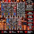 Fuck Around Find Out 20oz Tumbler Wrap PNG, Patriotic American Flag Sublimation Design, Barbed Wire Skull Hand, Digital Download
