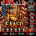 FAAFO 20oz Tumbler Wrap PNG, We The People Patriotic American Flag Sublimation Design, Bullet Ammo Tumbler, Digital Download