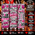 Funny Sarcastic Tumbler Wrap PNG, Pink Black Swear Words 20oz Skinny Tumbler Sublimation Design, Sassy Attitude Digital Download